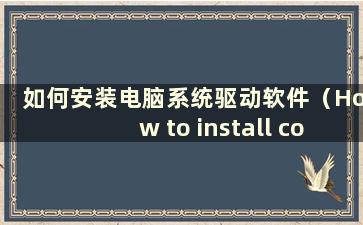 如何安装电脑系统驱动软件（How to install computer system driver）